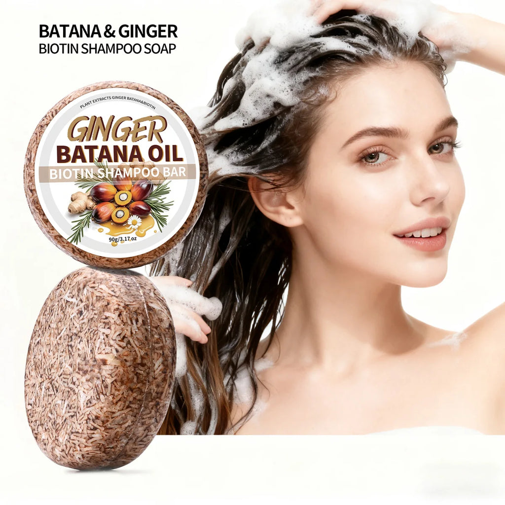 Batana & Ginger Oil Shampoo Bar – Natural 2-in-1 Hair Soap 90g Shampoo Bar Soap Zpaxo