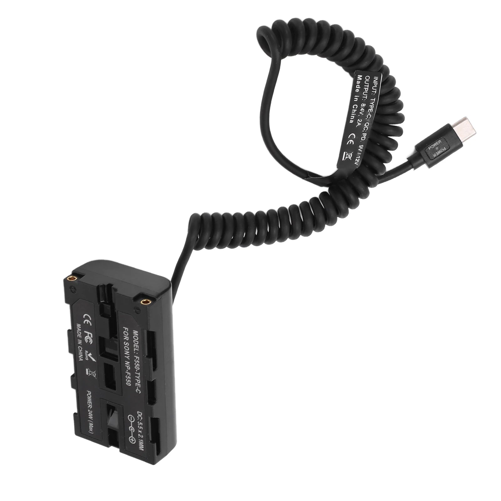 Spring Cable Dummy Battery C NP F550 Power Adapter Monitor Fill Light