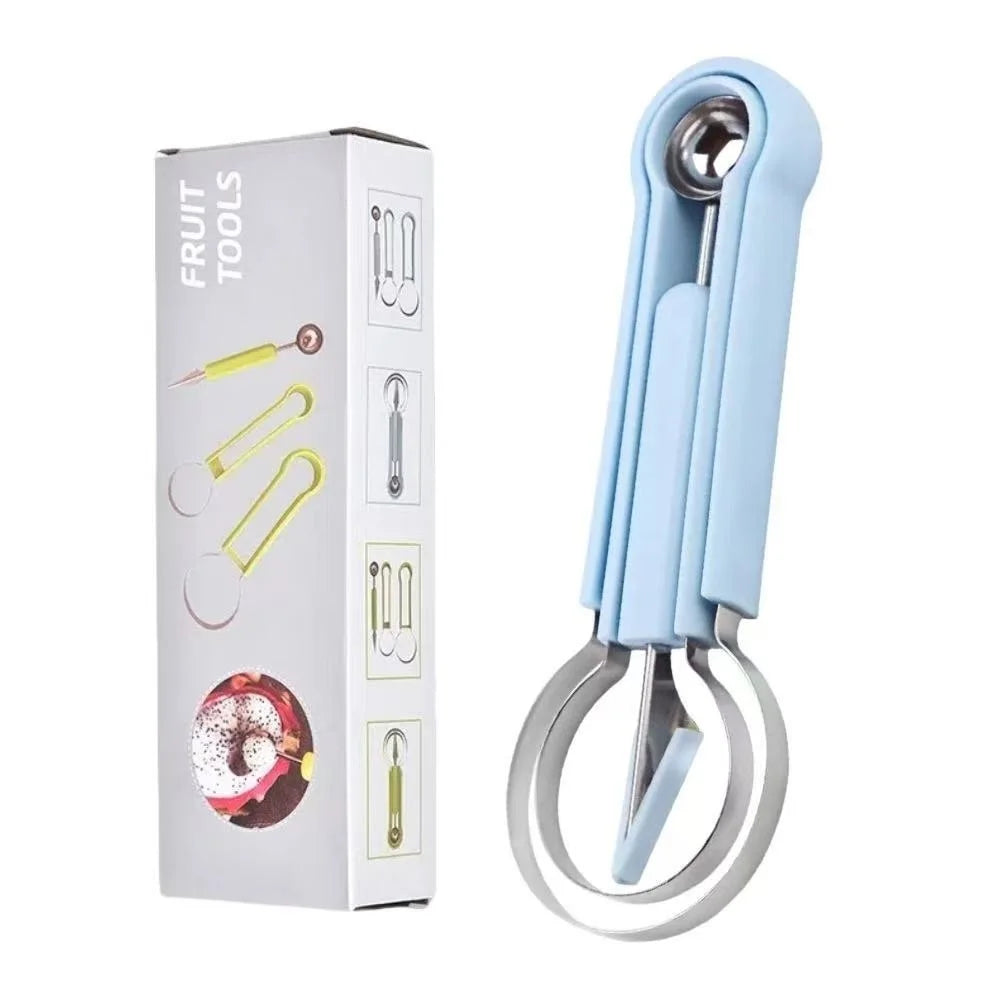 Three-in-one Fruit Slicer Suitable Slicing Scooping Carving Fruits It Zpaxo blue A