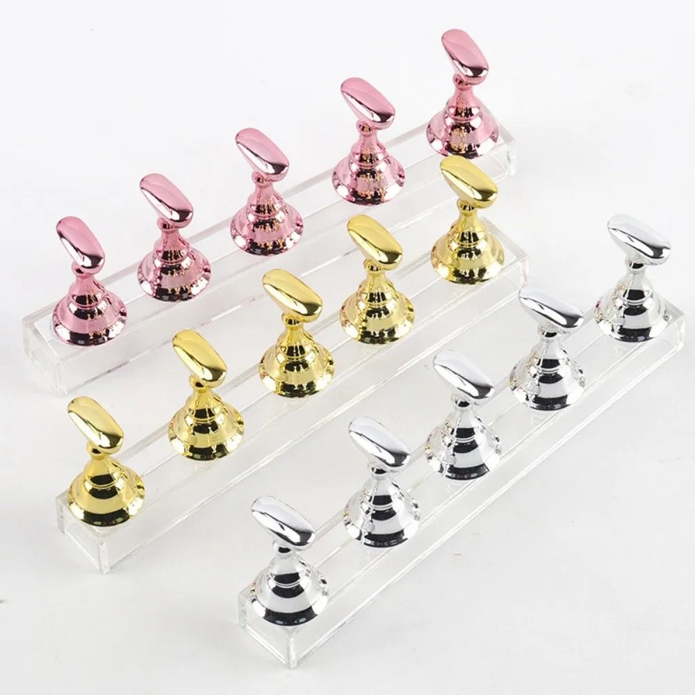 Multi-color Magnetic Nail Art Holder Reusable DIY False Tip Practice Zpaxo