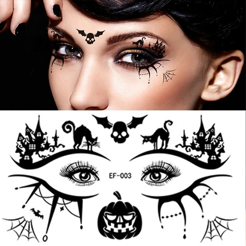 10 Sheets Spider Web Temporary Tattoos for Men Women Realistic Face Tattoo Stickers for Halloween Party False Tattoo Waterproof Zpaxo