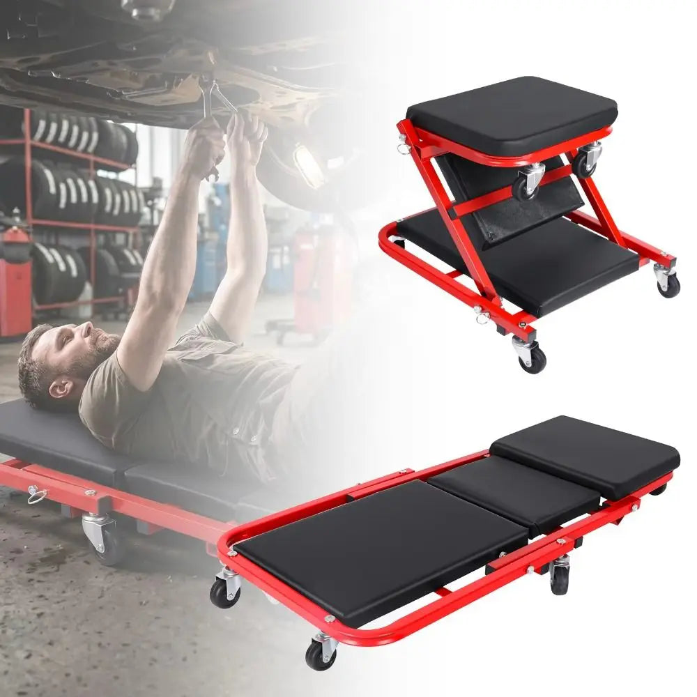 3-in-1 Car Repair Chair Soft Cushion 360 Universal Runner Workshop Zpaxo