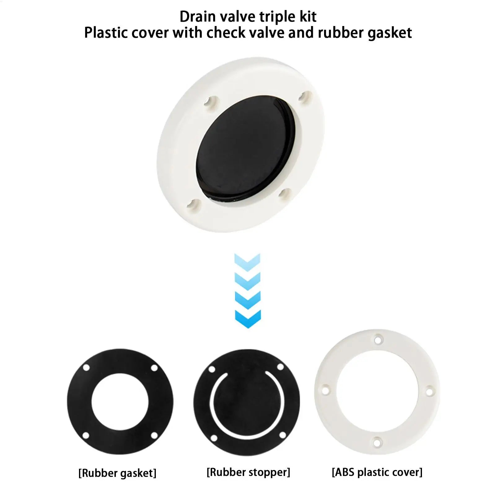 Scupper Valves Kayak Efficient Wear-resistant Check Valve White Drain
