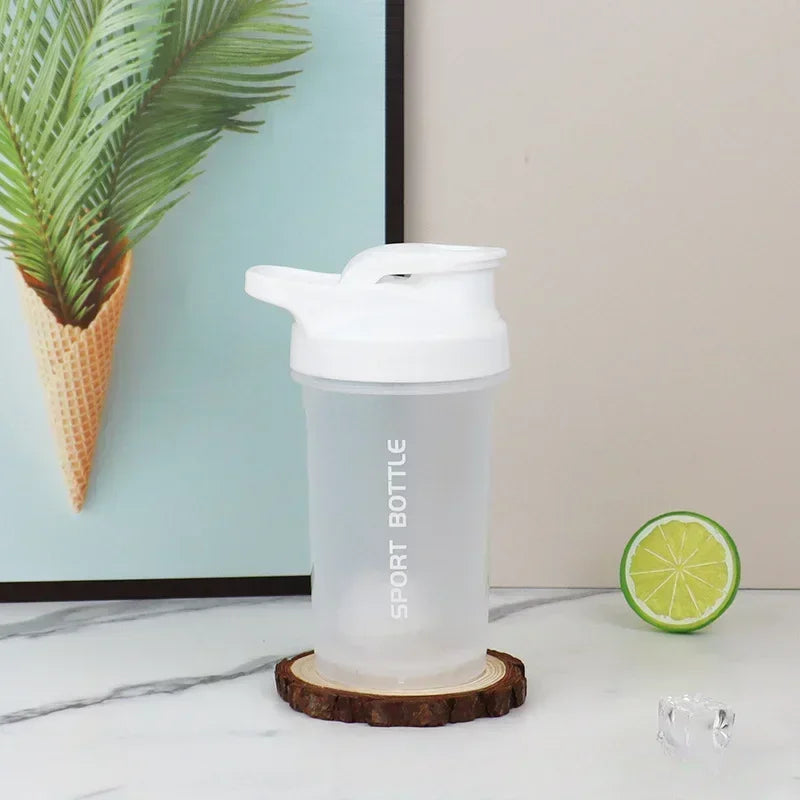 300ml Portable Outdoor Protein Powder Shaker Bottle Leak Proof Water Bottle for Gym Fitness Training Sport Mixing Cup with Scale Zpaxo white transparent