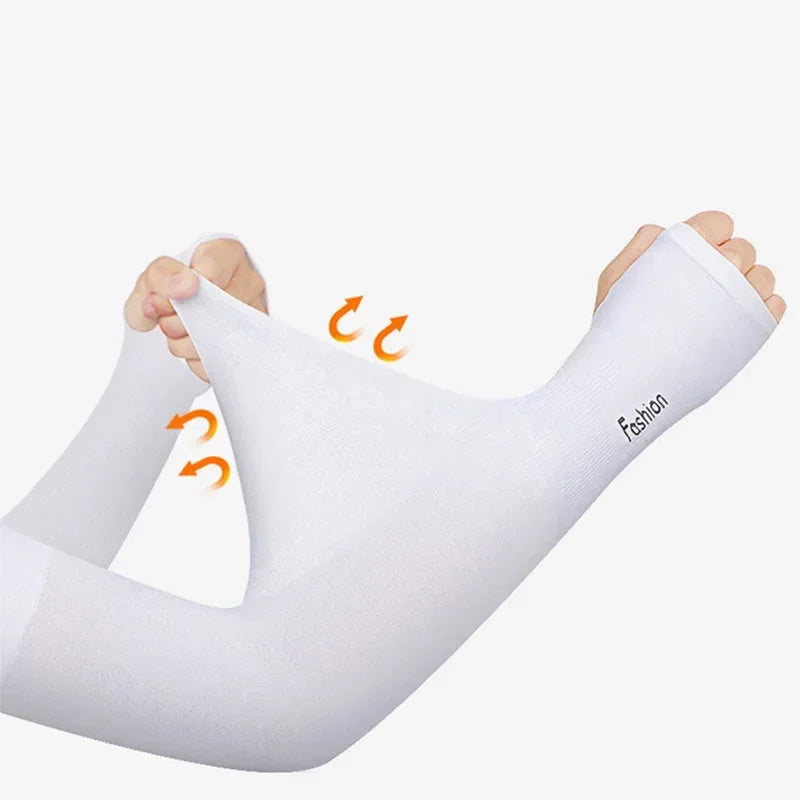 Cycling Anti-UV Arm Covers Men Women Fingerless Gloves Summer Sport
