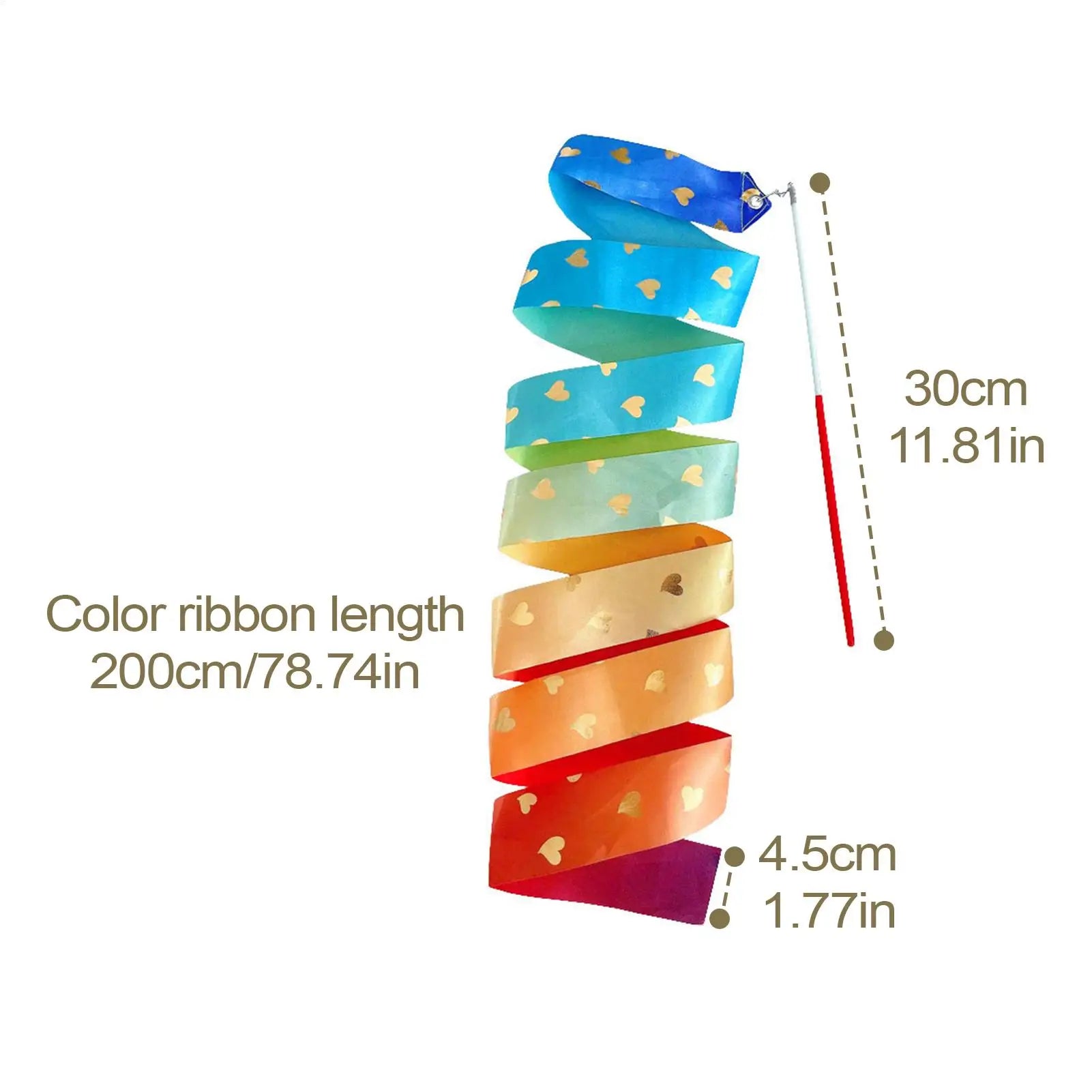 Dance Ribbons For Kids 6.56ft Long Silk Rainbow Streamer Dancing Ribbons For Kids Goodie Bags Stuffers Kids Gymnastics Band Zpaxo