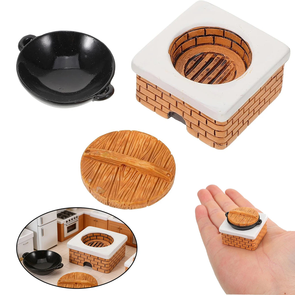 3-Pack Mini Resin Kitchen Pots with Lids – Dollhouse Cookware