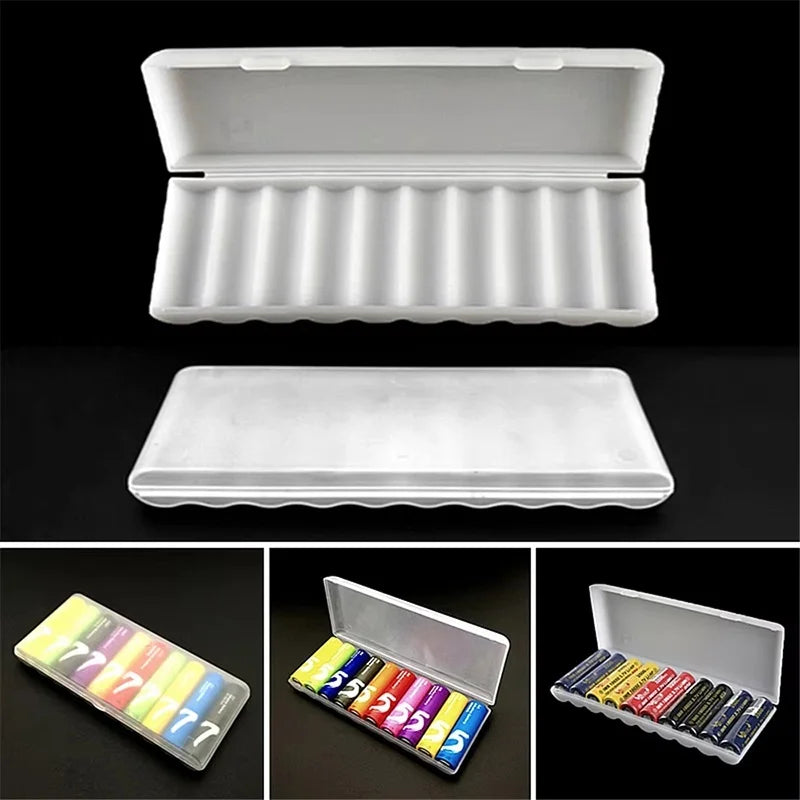 10 Slots Battery Storage Box Household Organization Hard Plastic