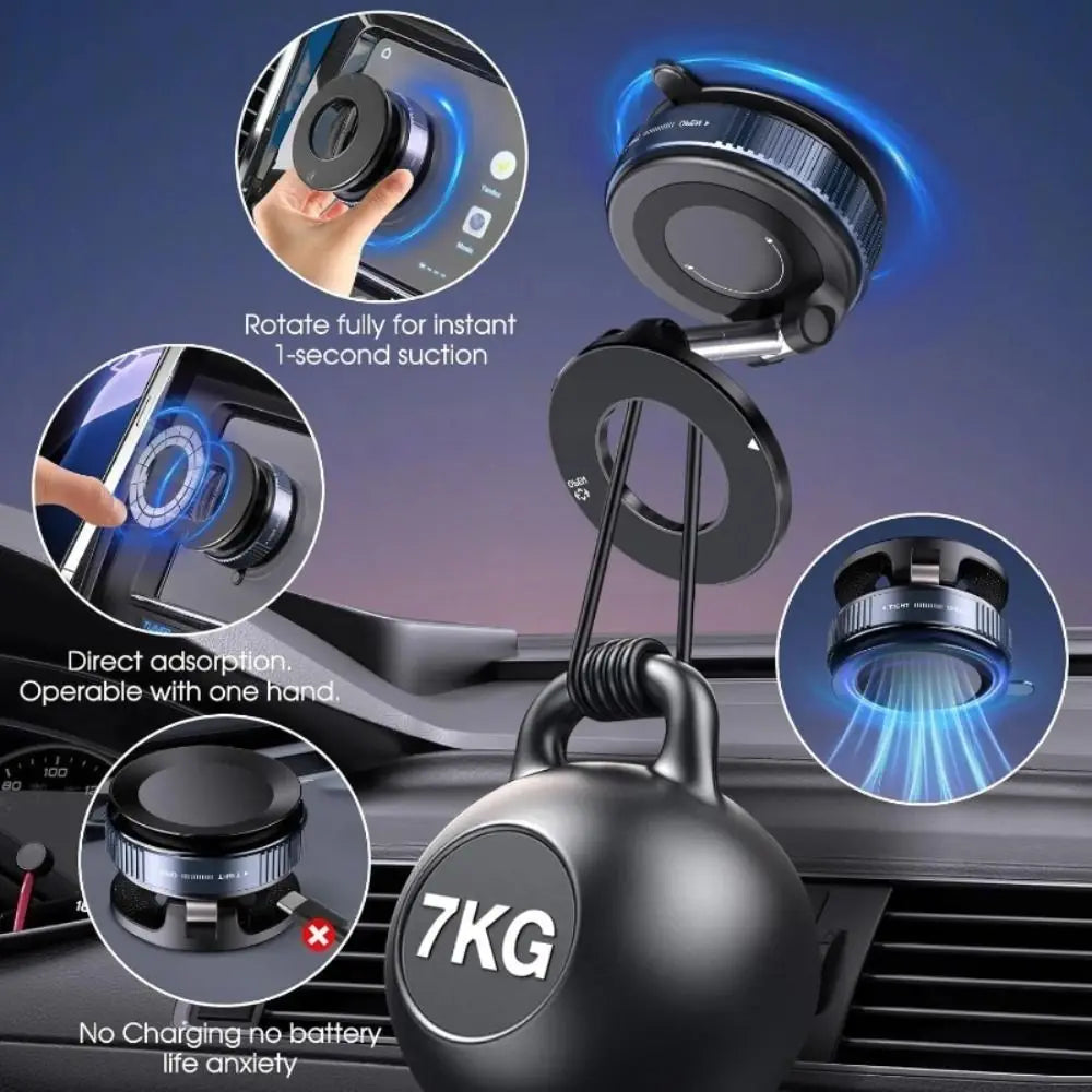 Foldable Design Magnetic Phone Mount Strong Magnetic Adsorption 360° Rotatable Vacuum Suction Mount Adjustable Design Zpaxo