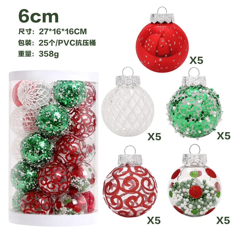 25-Pack 6CM Christmas Ball Ornaments – Festive Tree Decor Christmas Ball Ornaments Zpaxo E