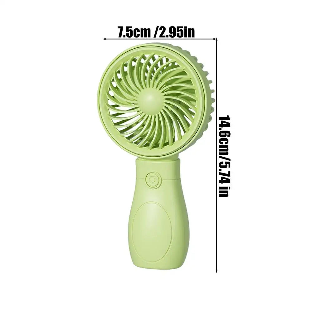 Mini Fan Handheld Low Noise 3 Speed Adjustable Cooler Portable Small