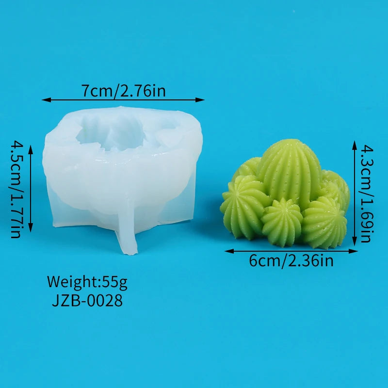 Succulents Candle Silicone Mold 3D Cactus Succulent Plants Soap Aroma Plaster Cement Craft Ornament Making Mold Home Decor Zpaxo JZB-0028
