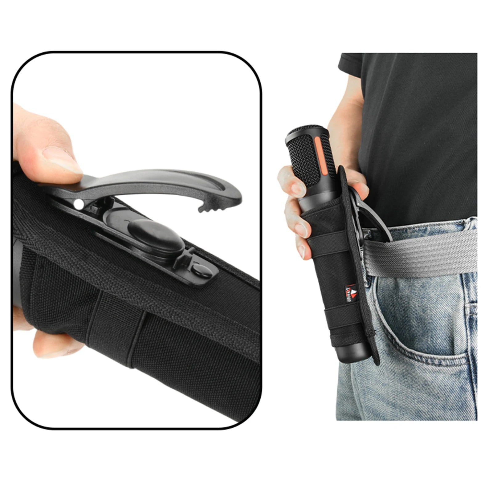 Waist Carrying Mic Pouch Nylon Microphone Storage Bag Universal Microphone Holder for Partybox Wireless Microphone Zpaxo