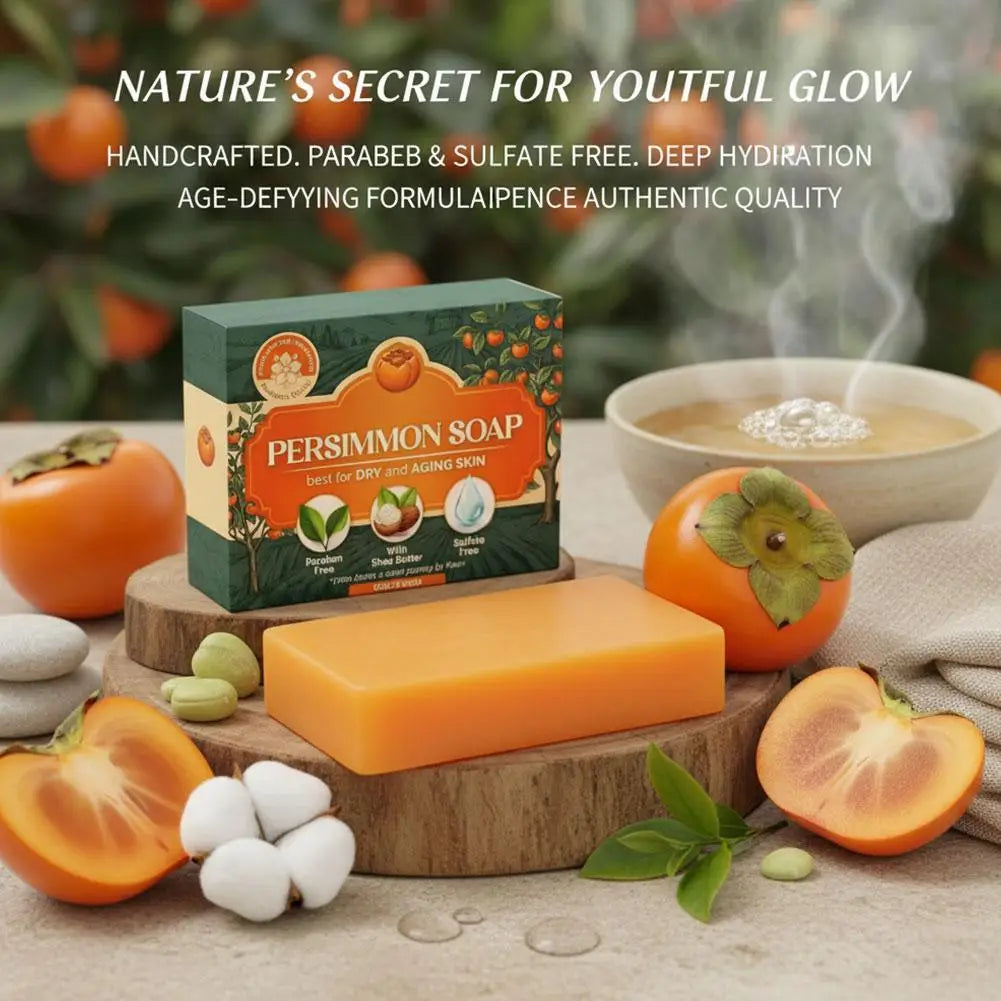 Persimmon Soap Bar for Body Odor Persimmon and Green Tea Extract For Men & Women Gentle on All Skin Types Natural Body Odor Soap Zpaxo