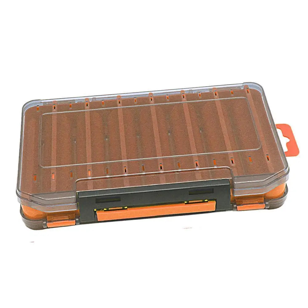 Double-Sided Fishing Tackle Box – 14 Compartments, 5 Colors Fishing Tackle Box Zpaxo Orange L