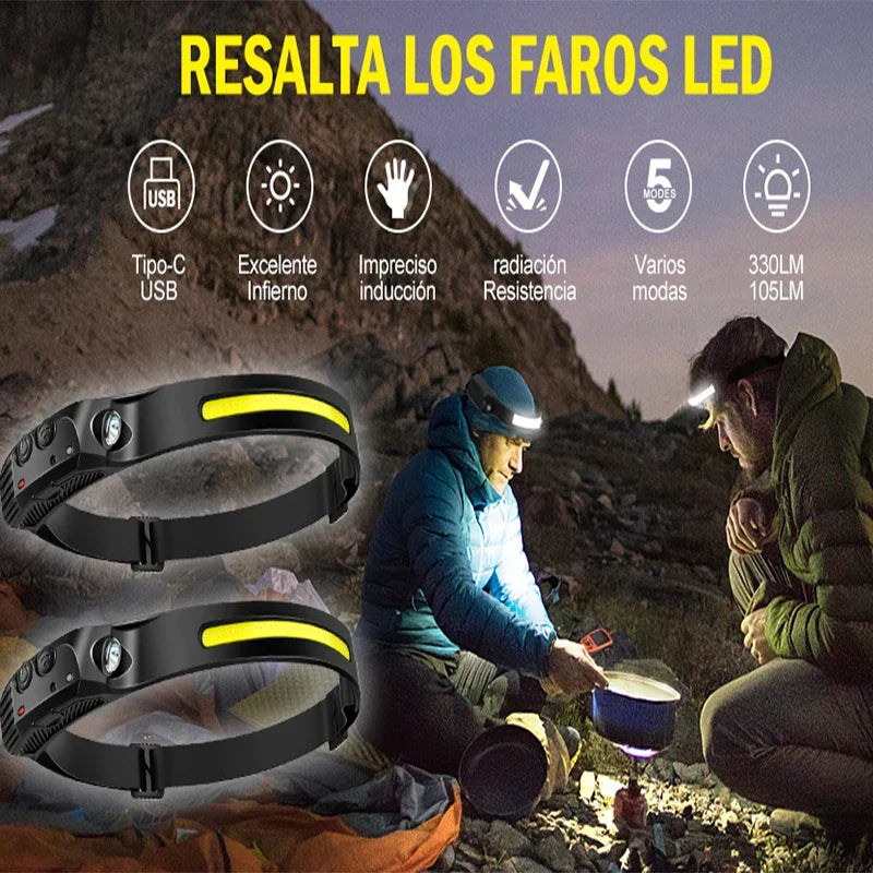 4-Pack Waterproof LED Headlamp Set – 6 Modes, Camping