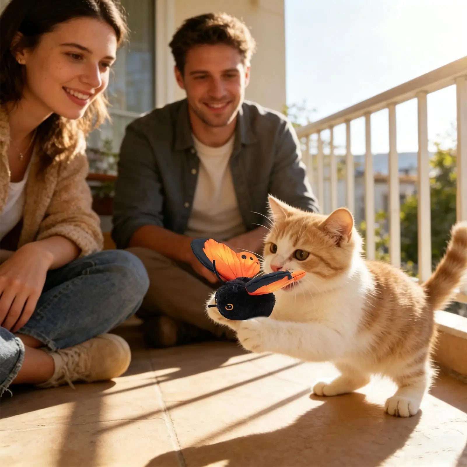 Automatic Cat Toy Mental Physical Exercise Easy Mount Pet Teaser Cat Toy Butterfly For Small Medium Large Breeds Living Room Zpaxo