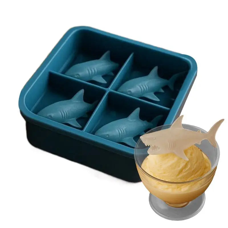 Shark Molds Silicone 3D Funny Ice Mold Cute Maker Mould Shaper Easy