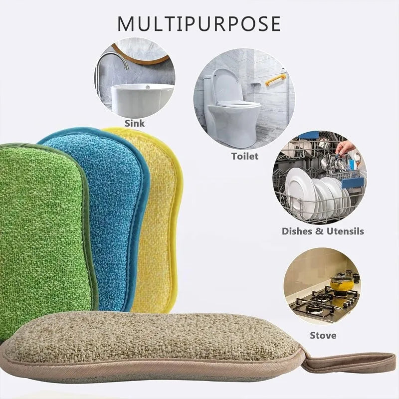 Reusable Sponge Wipes Multi-functional Scratch-free Cleaning Pads