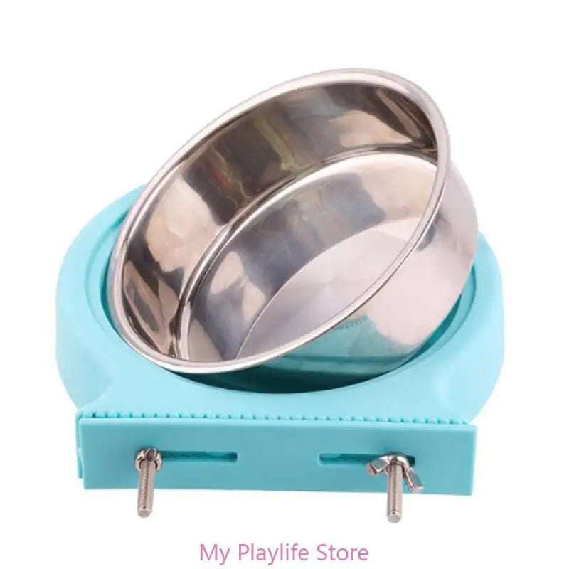 Pet Crate Bowls Dog Bowl Removable Stainless Steel Hanging Feeder