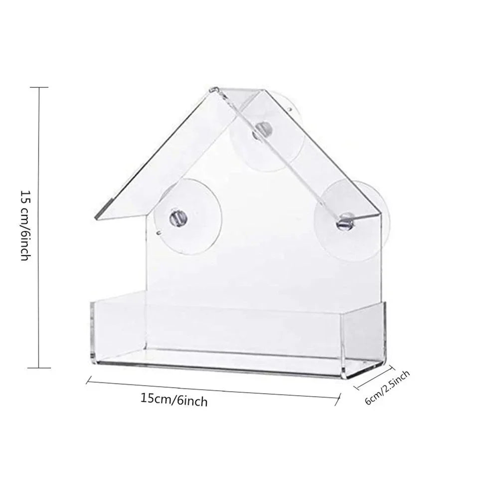 House Transparent Window Wild Bird Feeder Outdoor Removable Suction