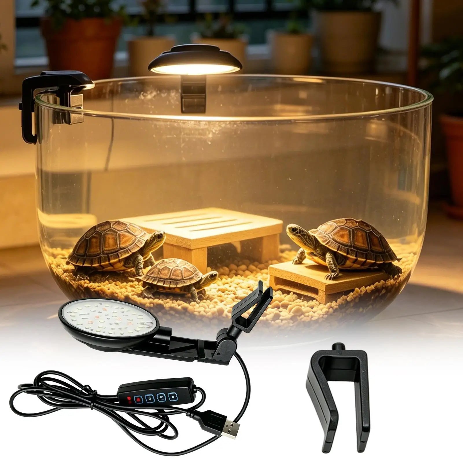 Aquarium Led Light Waterproof Clamp-on Anti-glare Lamp Adjustable