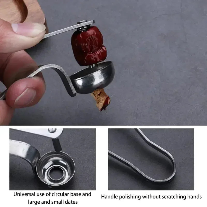 Portable Jujube Core Remover Stainless Steel Cherry Pit Corer Fruit Remover Tool Olive Red Dates Pitting Device for Red Dates Zpaxo