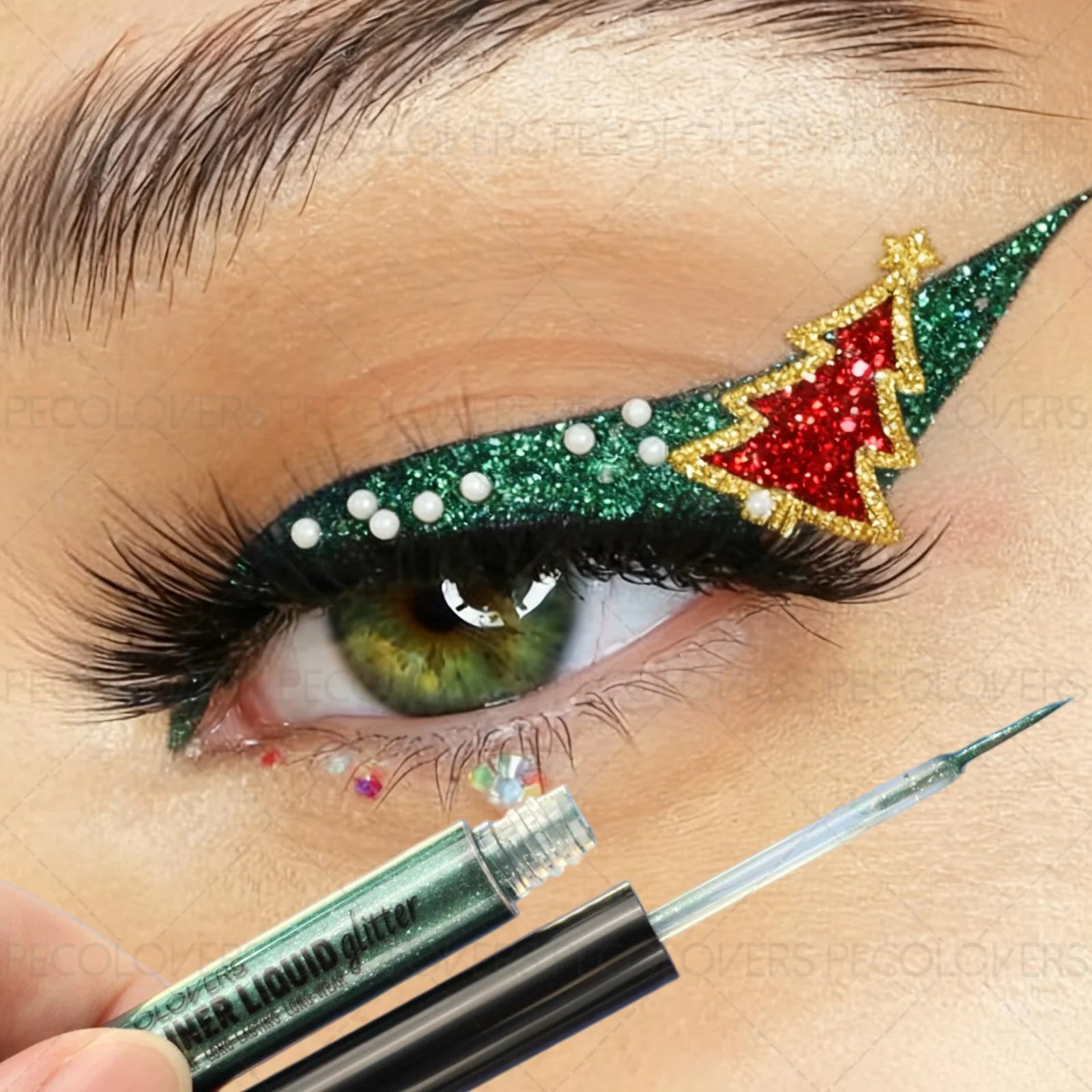 Sparkling Christmas Liquid Eyeliner Pearlescent Shimmer Eyeshadow