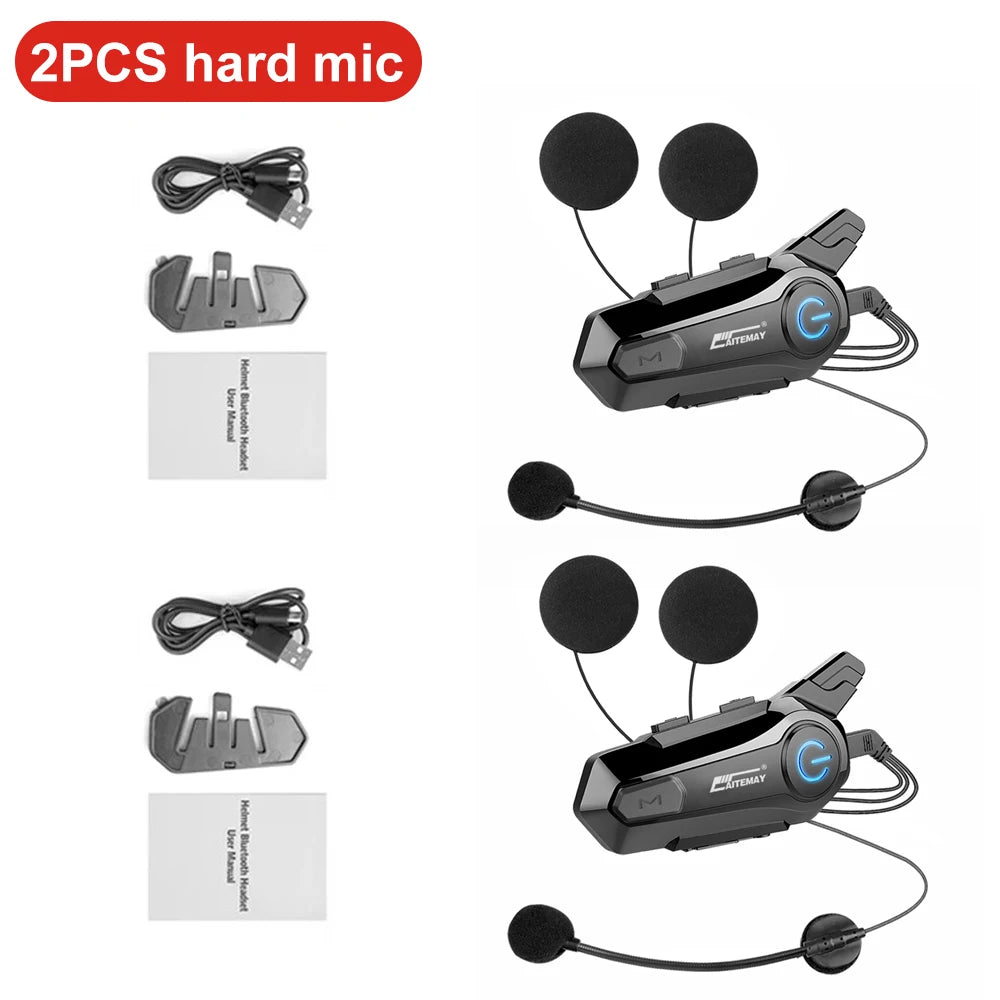 Bluetooth Headphone Motorcycle Helmet Intercom Headset 1000M 2 Rider