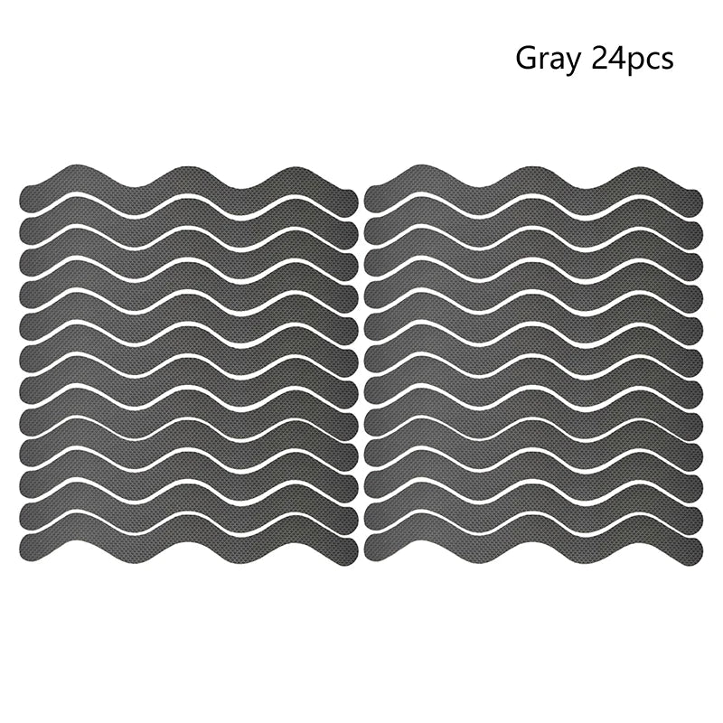 24Pcs/Package Transparent Anti-Slip Stickers For Bathroom Floor And Shower - Bathtub Floor Safety Anti-Slip Strips Zpaxo Gray