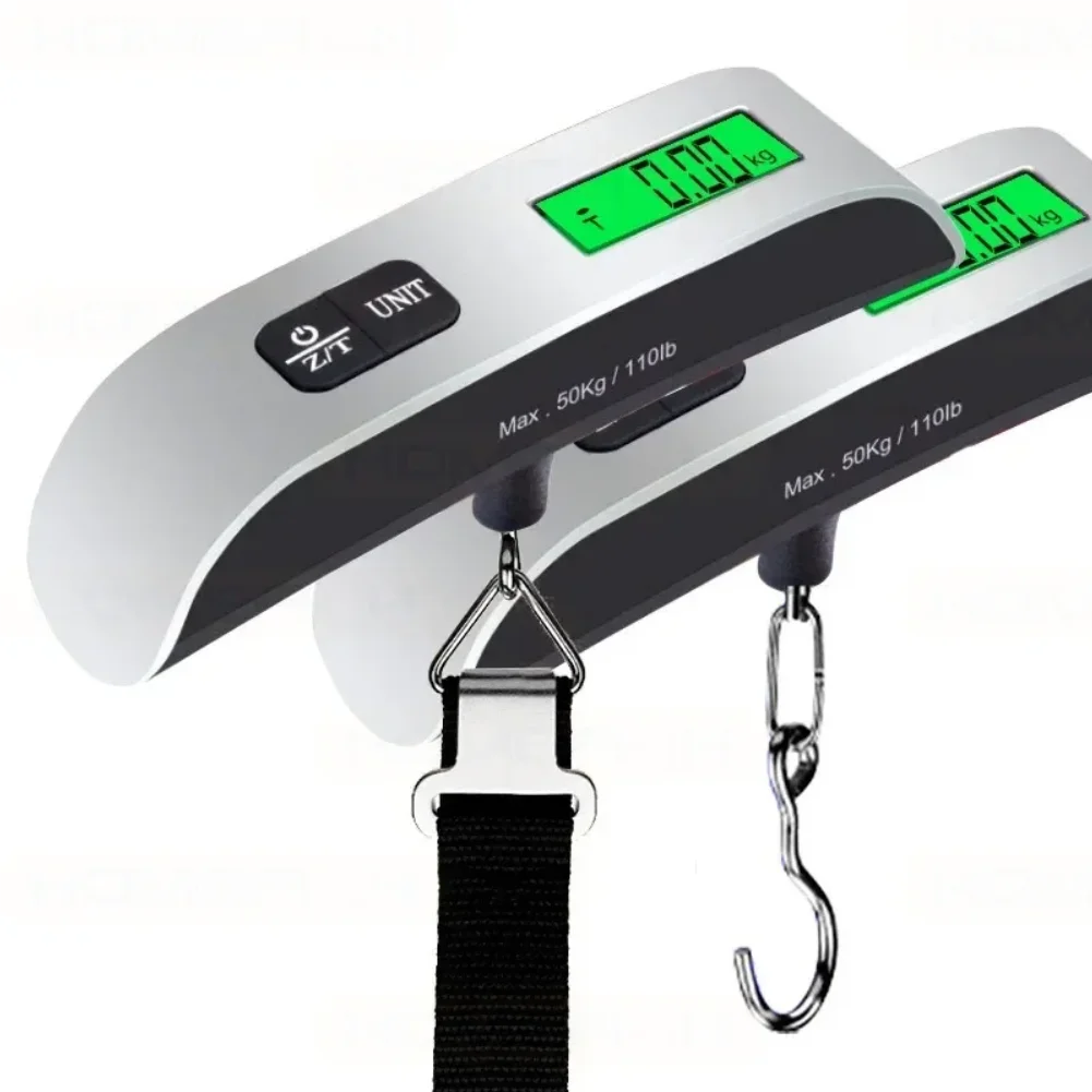 50kg Portable Hanging Scale Electronic Hand Luggage Scale Digital Display Suitcase 110lb Travel Baggage Bag Weighing Tools Zpaxo
