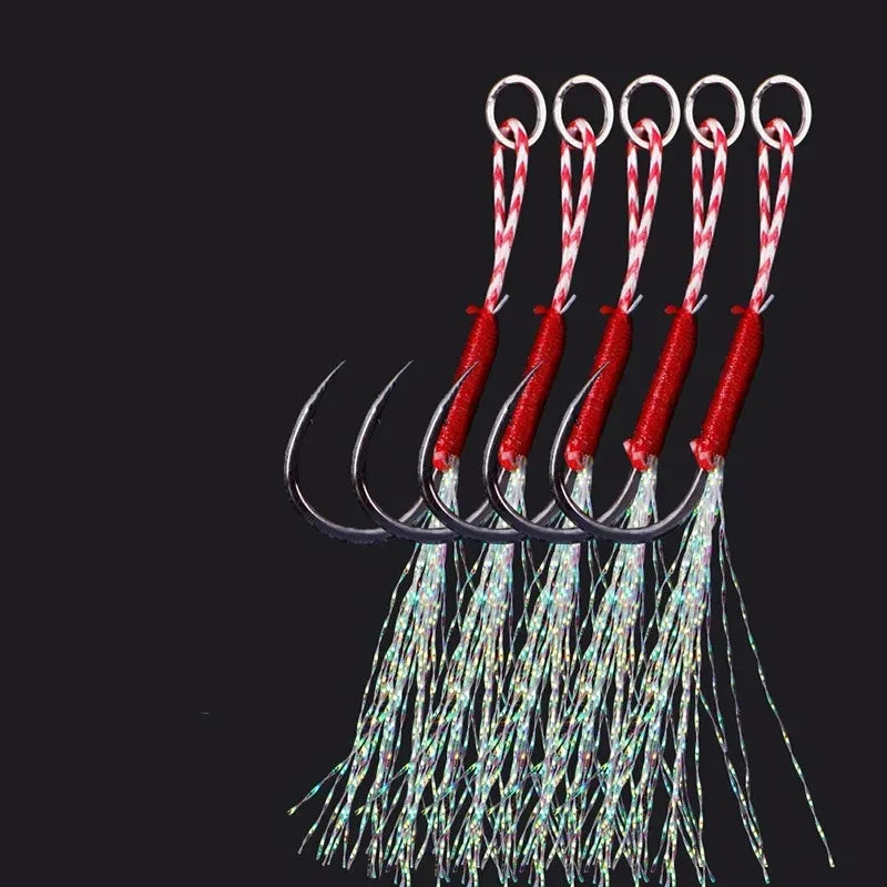 Barbed Jig Assist Hooks 10–60pc | High Carbon Steel Slow Jigging