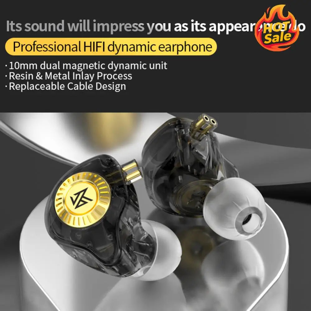 EDX Ultra Wired Headphone Dynamic In-Ear Monitor Earphone Noise Cancelling 3.5mm Plug Stereo Earphone for Music Sport Game Zpaxo