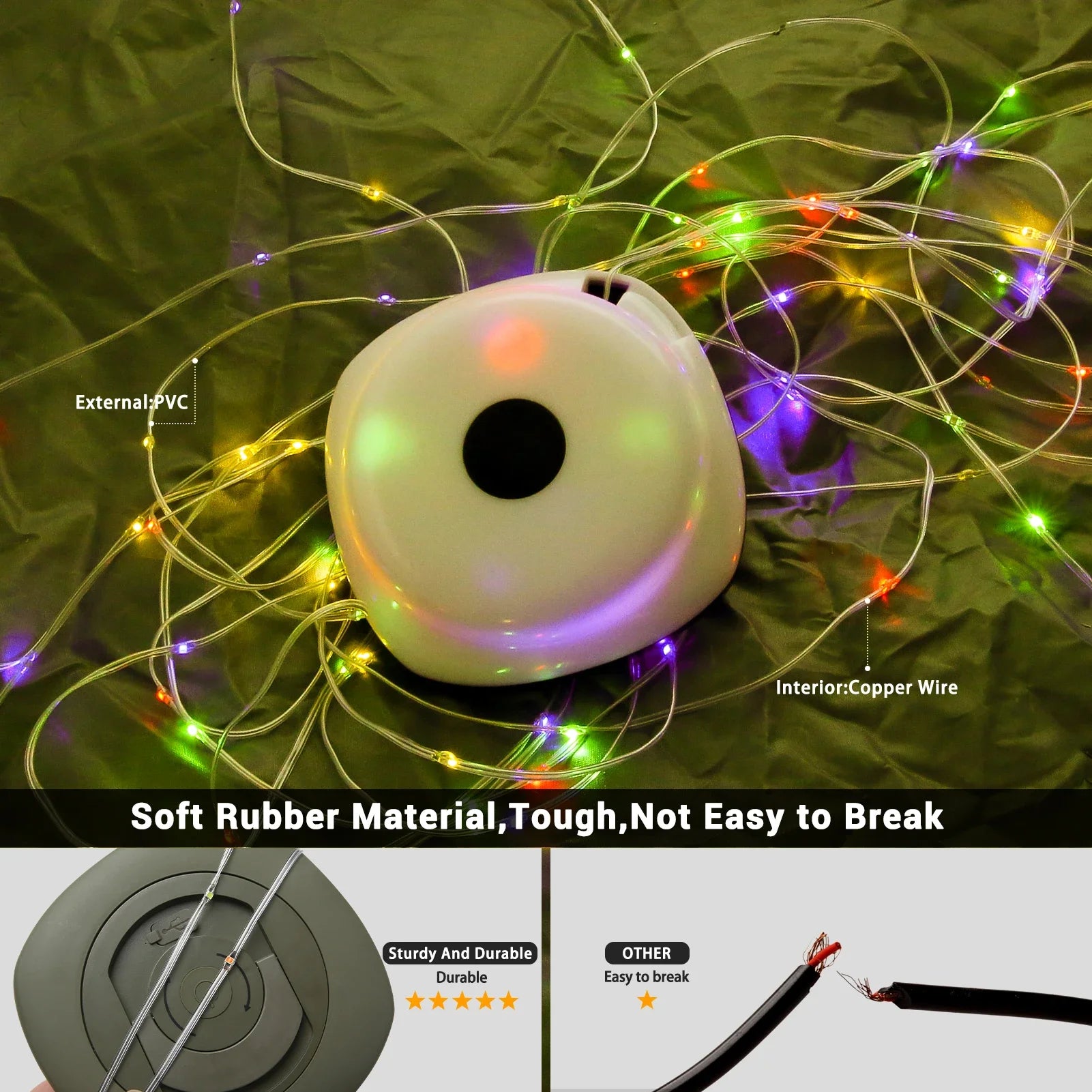 33Ft Camping String Lights 2-in-1 Lantern | 2000mAh Rechargeable