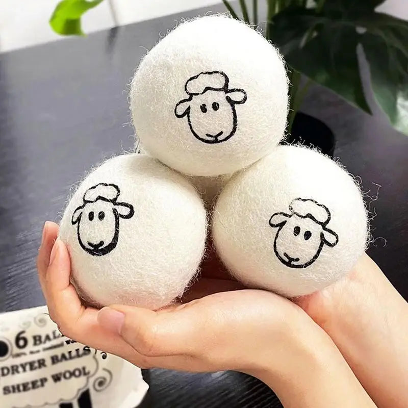 6pcs Reusable Wool Dryer Balls Clothes Ball 7cm Drying Washing Balls Home Wool Dryer Balls Washing Machine Accessories Zpaxo