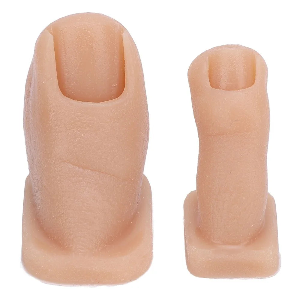 2pcs Silicone Silicone Practice Toes Model Flexible Artificial Toe Simulator Manicure Training Toes Pedicure Practice Mannequin Zpaxo Coffee Color