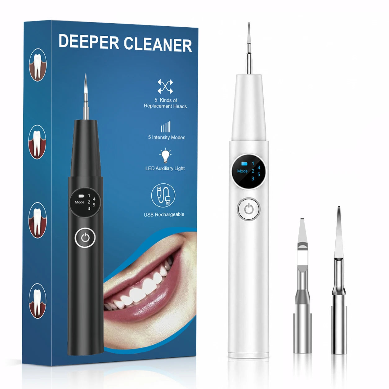 Ultrasonic Dental Scaler Electric Teeth Cleaner Sonic Teeth Plaque Cleaner Dental Stone Removal For Tartar Stain Cleaning Tools Zpaxo