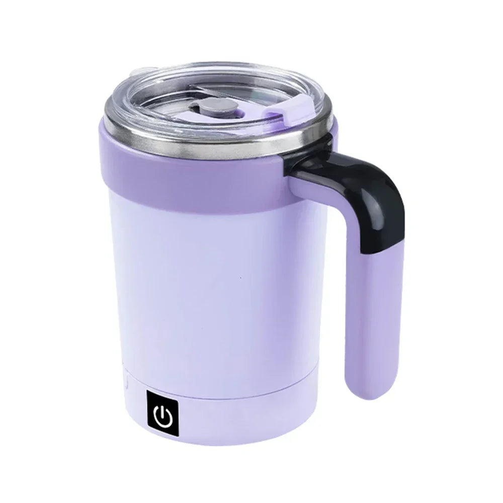 USB Self-Stirring Mug with LCD Temp Display & Warm Coaster Self-Stirring Mug Zpaxo PURPLE 380ml
