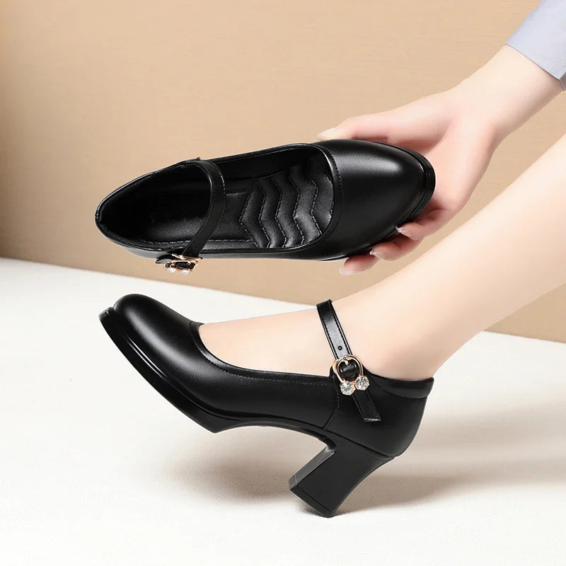 Waterproof Platform Heel Round-head Summer Model Training Special Zpaxo