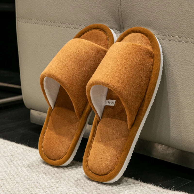 Men's Indoor Open Toe Slippers Soft Comfortable Home Shoes Anti-skid