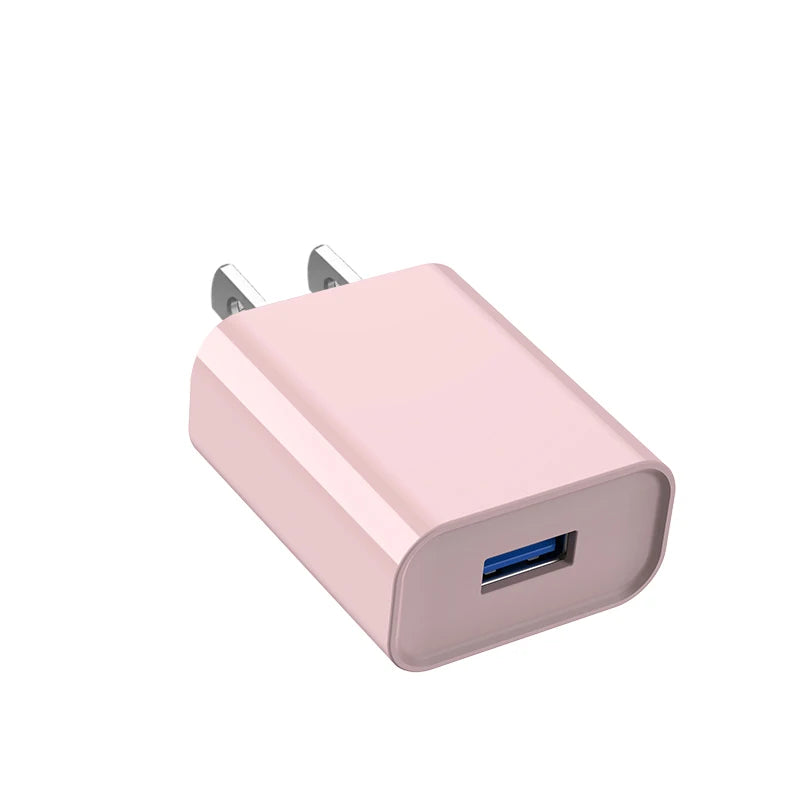5V 2A USB Wall Charger 10W – EU/US Plug, iPhone & Android USB Wall Charger Zpaxo US Pink
