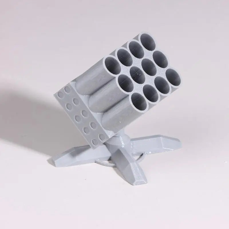 3D Printed Missile Shaped Battery Storage Box Creative AA Battery Organizer Batteries Boxes T Creative Desktop Figurines Zpaxo Gray