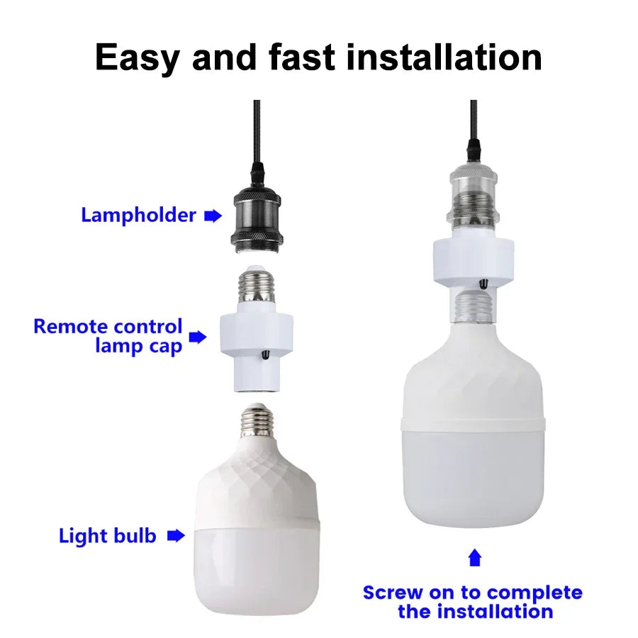 2026 Hot Infrared Remote Control Smart LED Lampholder E27 AC85-265V Universal Socket Timer Color Changing Easy Install for Home Zpaxo