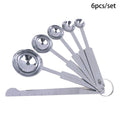 5/6Pcs Measuring Spoons Stackable Kitchen Measuring Spoon Set Stainless Steel Measuring Scoops Set Kitchen Baking Tool Zpaxo 6Pcs
