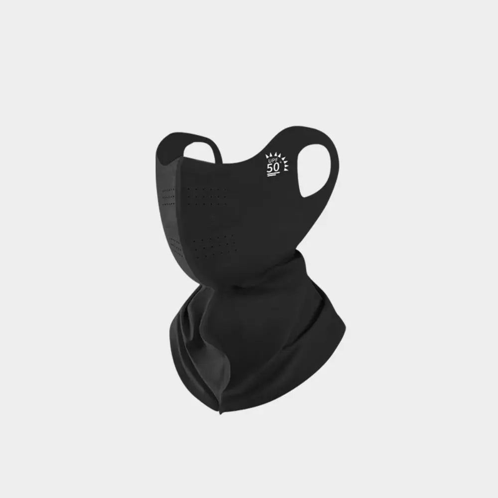 Summer Ice Silk Sun Protection Mask UPF50+ Breathable Women Face Mask Canthus Protection Half Face Face Shield for Golf Sports Zpaxo Black-2