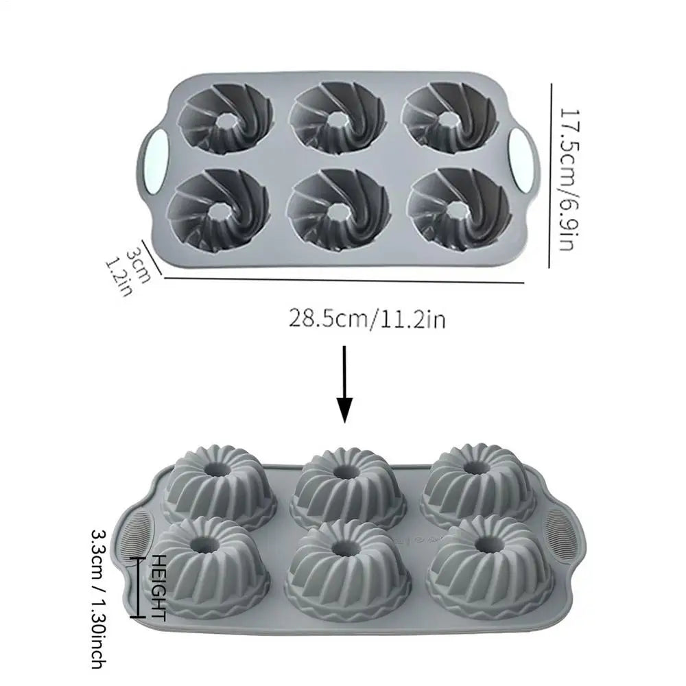 6 Cavity Silicone Mold Reusable Wreath Ice Cubes Tray Birthday Zpaxo B
