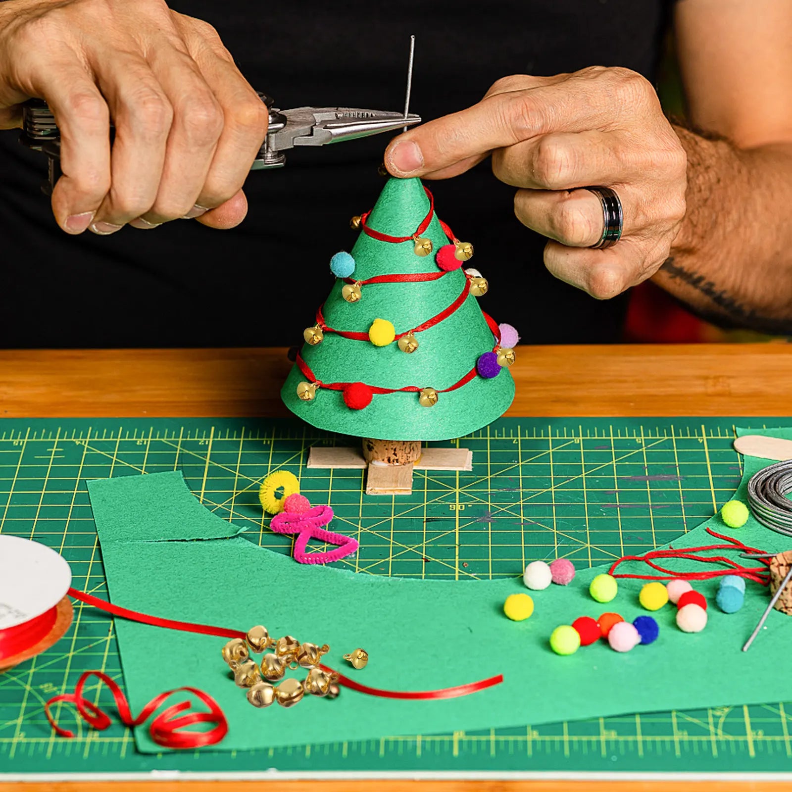 Golden Jingle Bells Christmas Decoration DIY Crafts Jewelry Wall