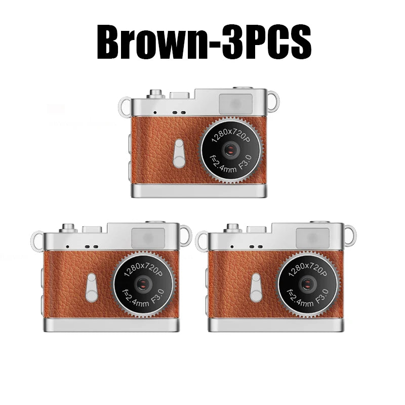 Lightweight Mini Campus Camera Students Stylish Portable Vlog Fashion Zpaxo Brown 3PCS
