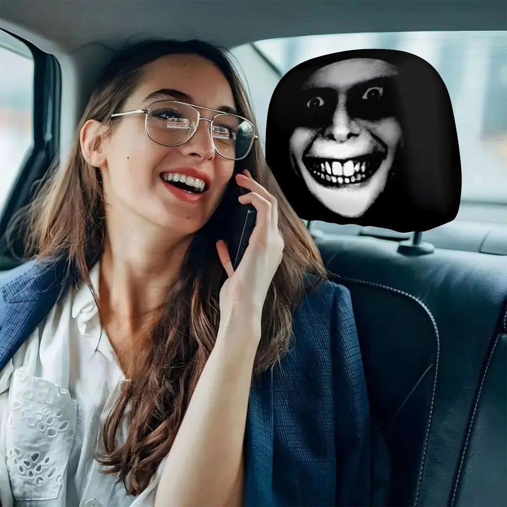 Horror Theme Printed Pattern Car Headrest Protective Cover
