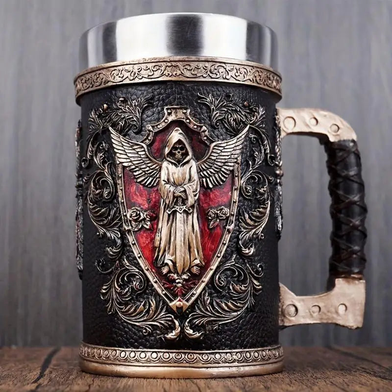 Skull Mug Collection Stainless Steel Insert Resin Beer Danegeld